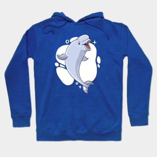 Cute Beluga Whale Illustration Hoodie